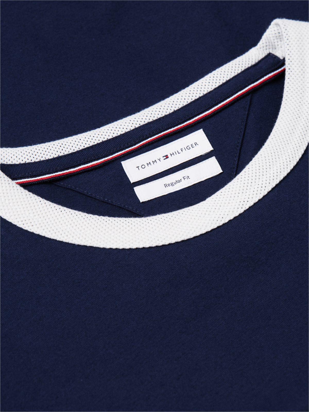 Mesh Collar Jersey T-Shirt — Blue