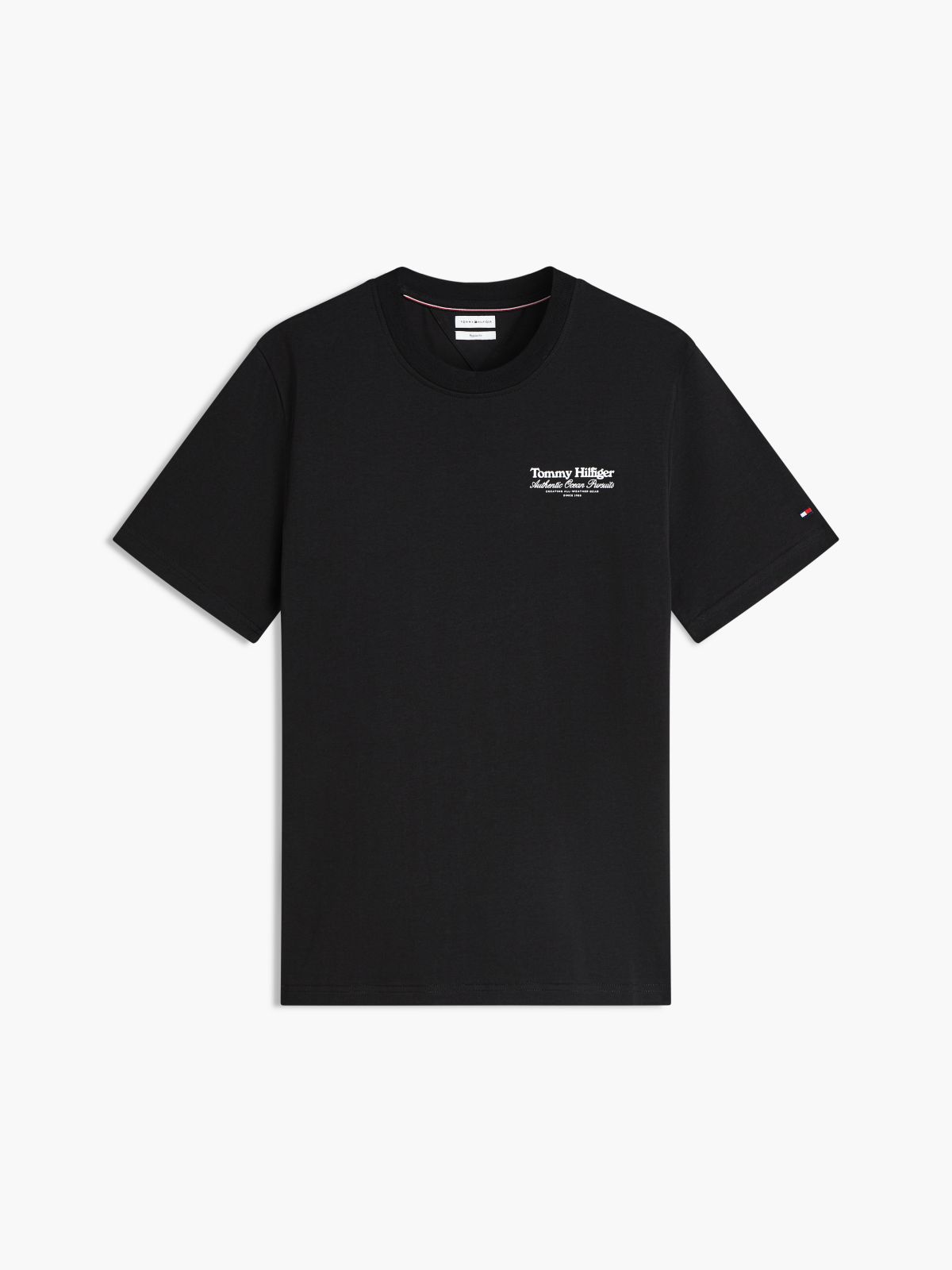 Back Graphic Jersey Crew Neck T-Shirt — Black