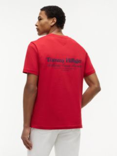 Back Graphic Jersey Crew Neck T-Shirt — Red 4