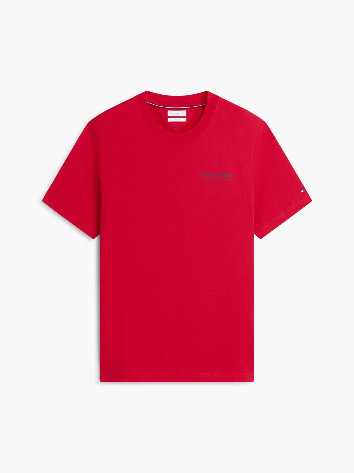 Back Graphic Jersey Crew Neck T-Shirt — Red