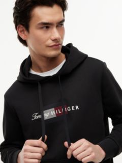 Flag Graphic Terry Drawstring Hoody — Black 3