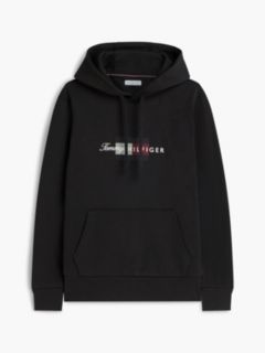 Flag Graphic Terry Drawstring Hoody — Black 5