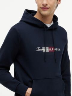 Flag Graphic Terry Drawstring Hoody — Blue 3