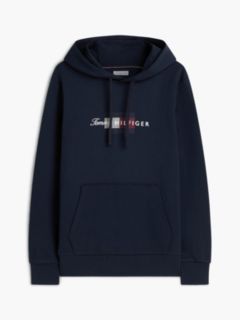 Flag Graphic Terry Drawstring Hoody — Blue 5