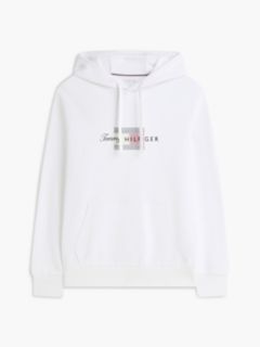 Flag Graphic Terry Drawstring Hoody — White 5