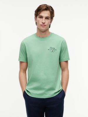 green logo jersey crew neck t-shirt for men tommy hilfiger