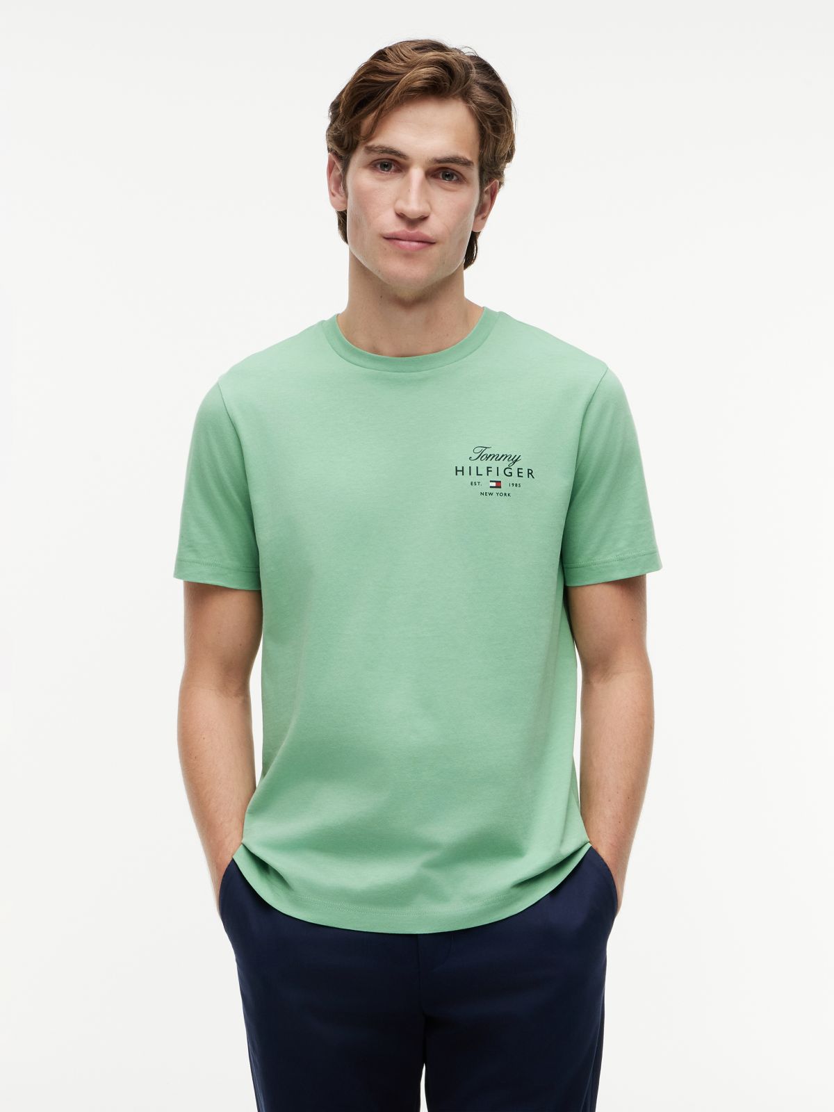 Logo Jersey Crew Neck T-Shirt — Green