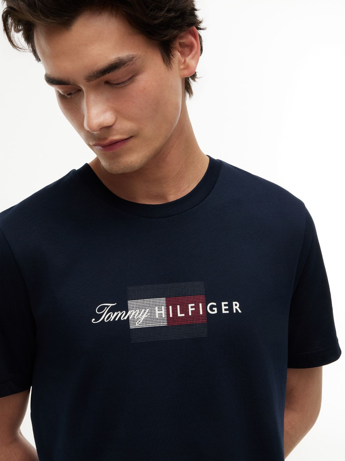 Flag Graphic Jersey T-Shirt — Blue