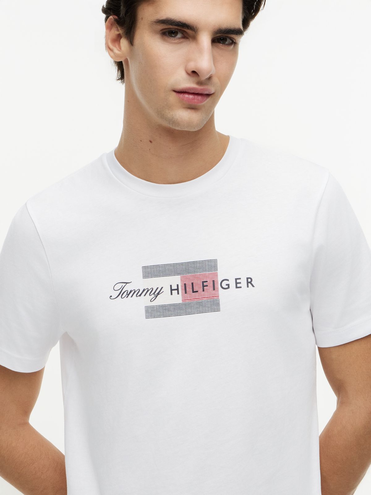Flag Graphic Jersey T-Shirt — White