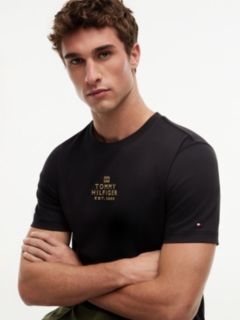 Logo Embroidery Interlock Knit T-Shirt — Black 3