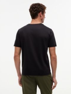 Logo Embroidery Interlock Knit T-Shirt — Black 4