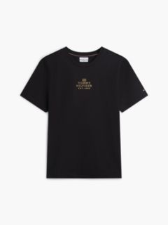 Logo Embroidery Interlock Knit T-Shirt — Black 5