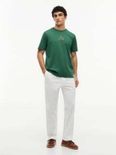 Logo Embroidery Interlock Knit T-Shirt — Green 2
