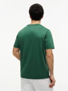 Logo Embroidery Interlock Knit T-Shirt — Green 4