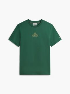 Logo Embroidery Interlock Knit T-Shirt — Green 5