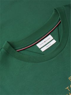 Logo Embroidery Interlock Knit T-Shirt — Green 6