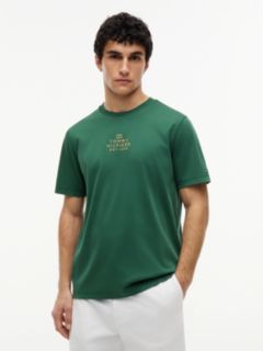Logo Embroidery Interlock Knit T-Shirt — Green 1