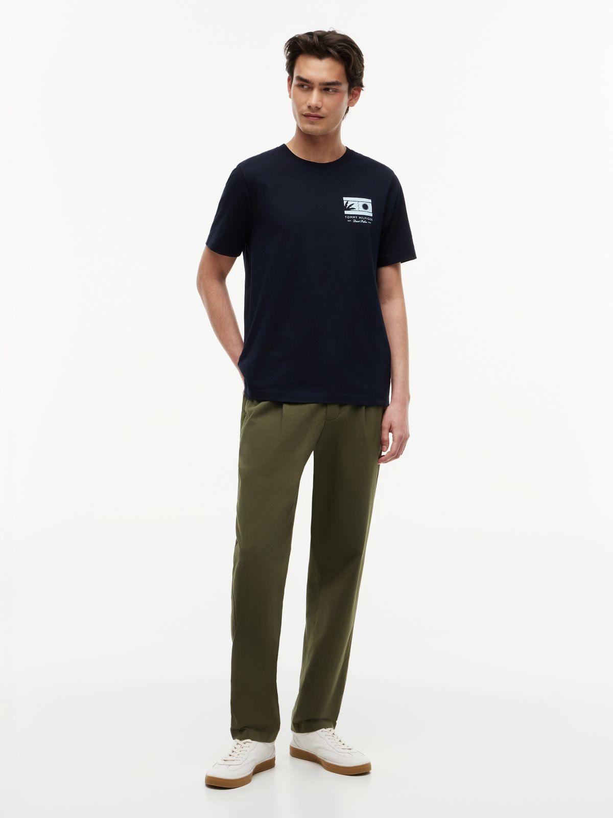 Logo Graphic Jersey Crew Neck T-Shirt — Blue