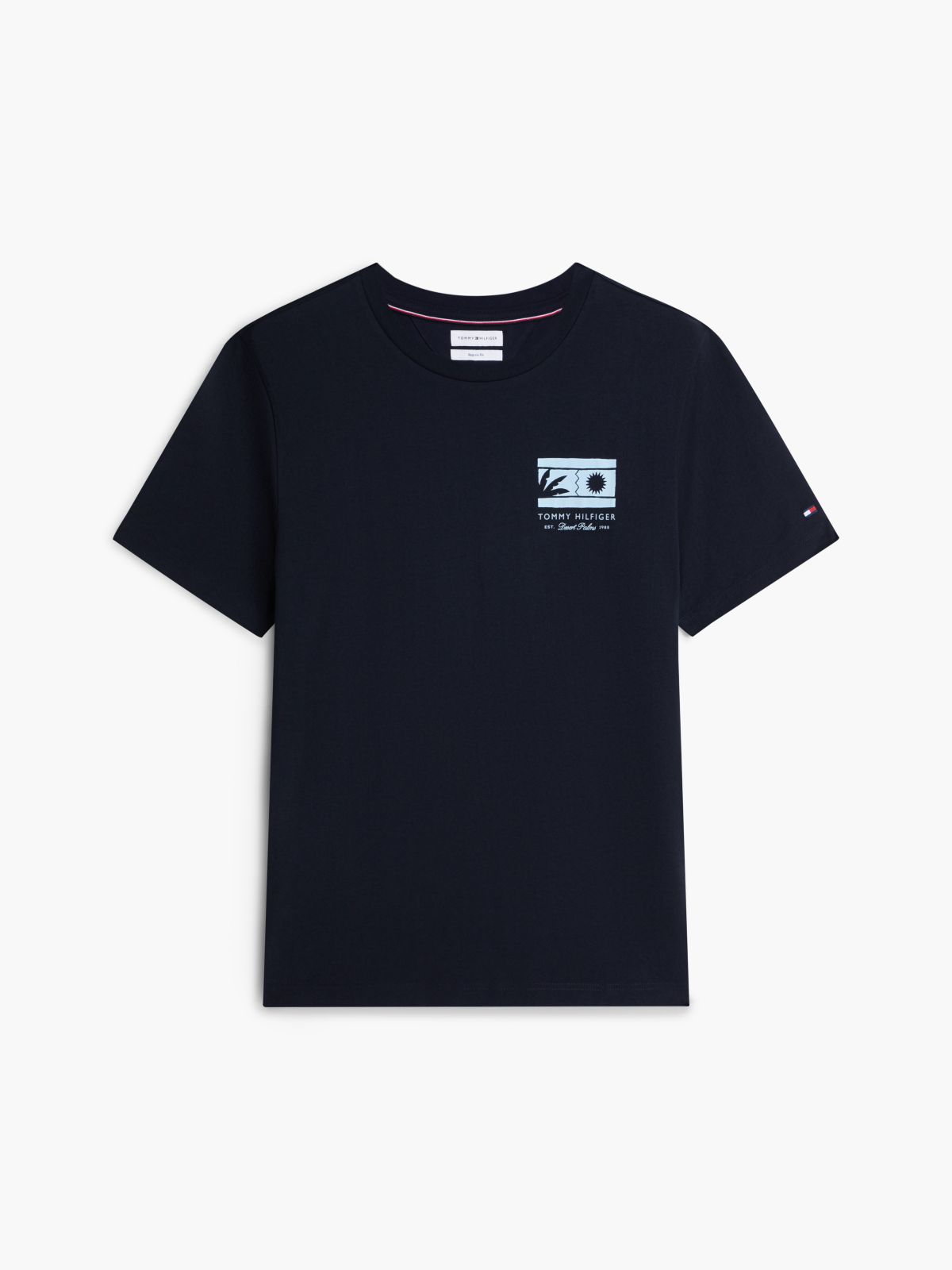 Logo Graphic Jersey Crew Neck T-Shirt — Blue