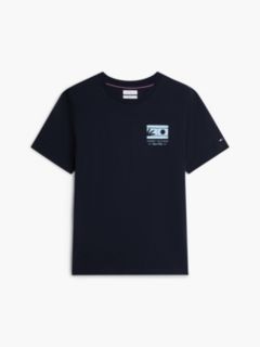 Logo Graphic Jersey Crew Neck T-Shirt — Blue 5