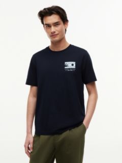 Logo Graphic Jersey Crew Neck T-Shirt — Blue 1