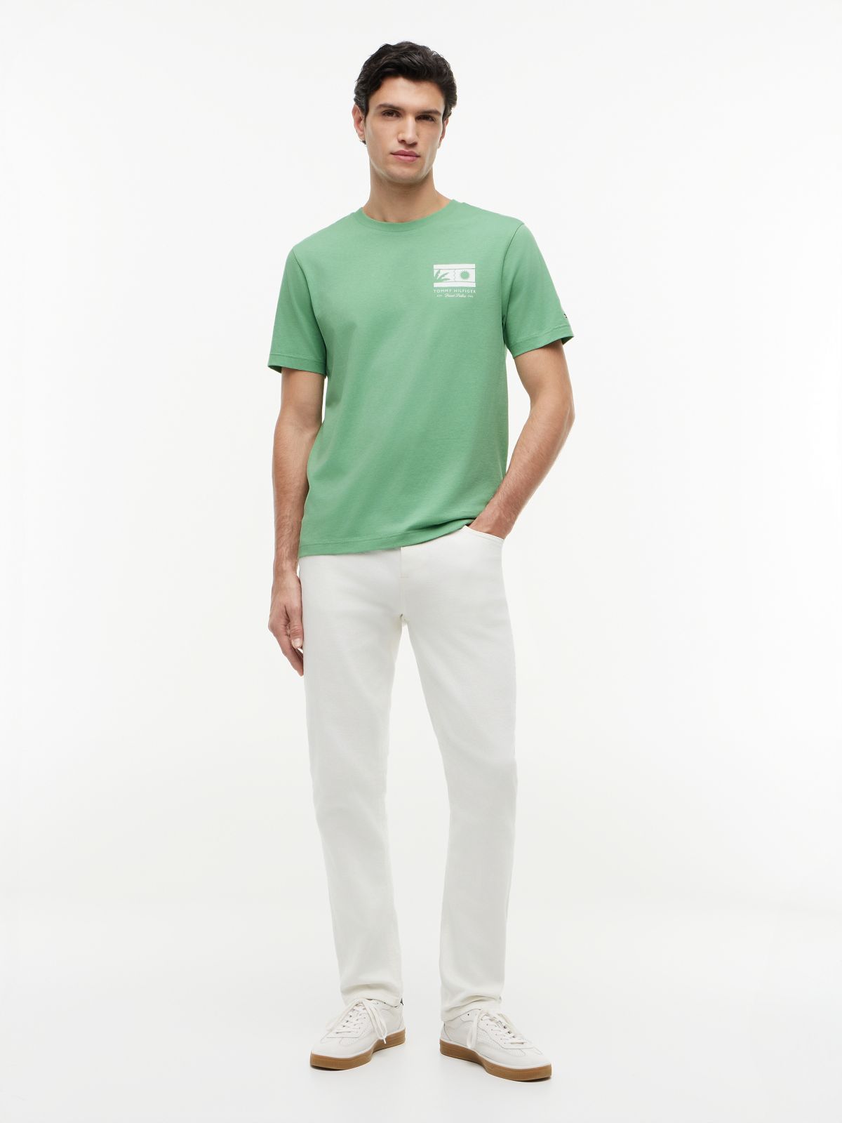 Logo Graphic Jersey Crew Neck T-Shirt — Green