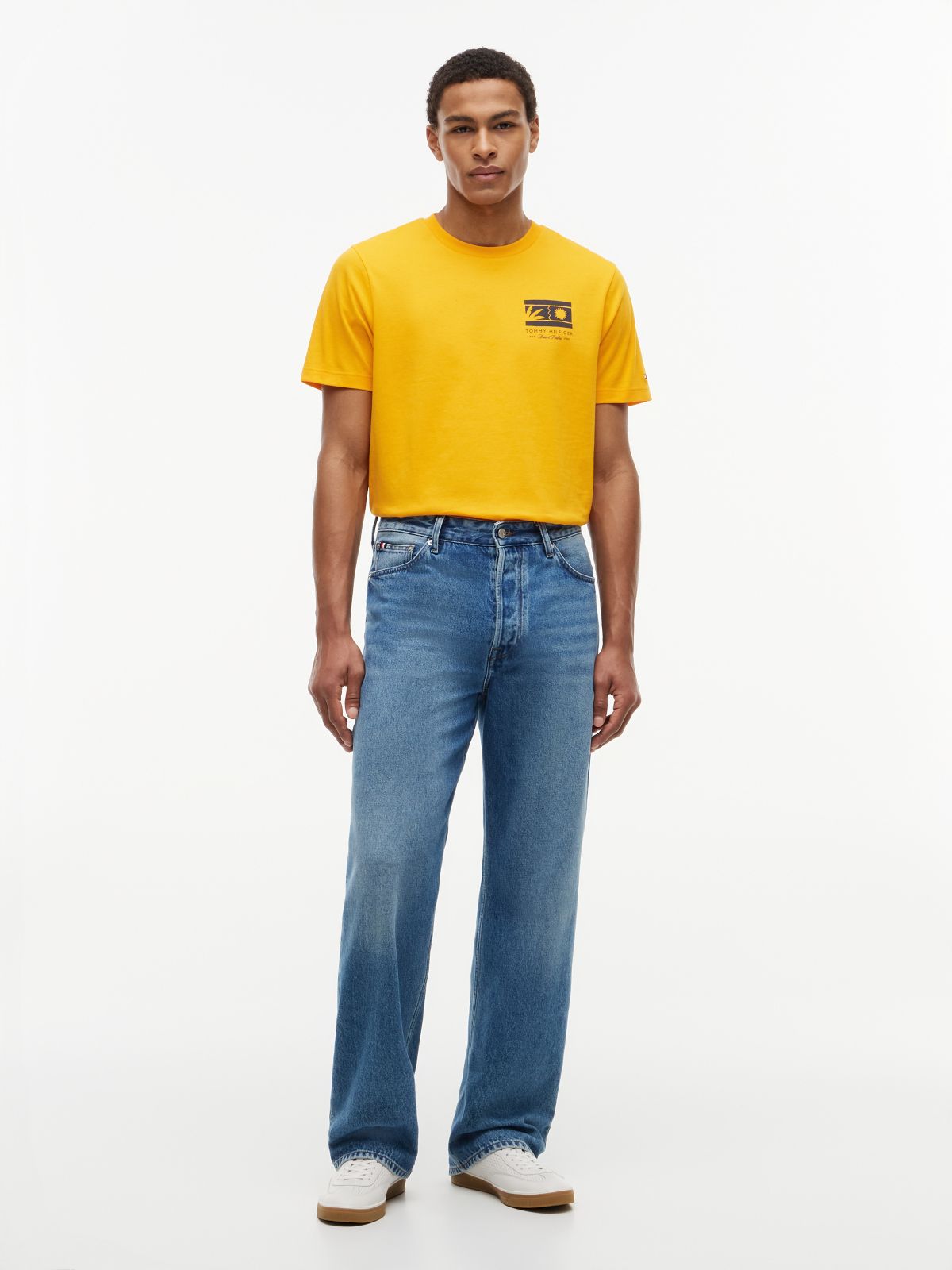 Logo Graphic Jersey Crew Neck T-Shirt — Orange