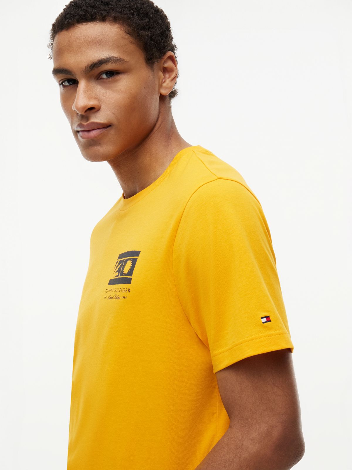 Logo Graphic Jersey Crew Neck T-Shirt — Orange