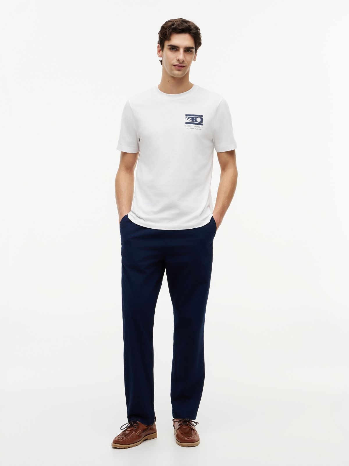 Logo Graphic Jersey Crew Neck T-Shirt — White
