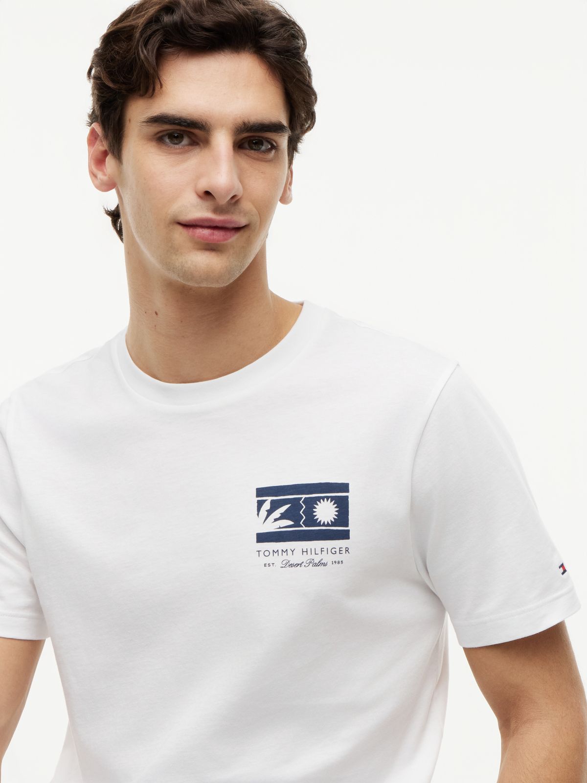 Logo Graphic Jersey Crew Neck T-Shirt — White