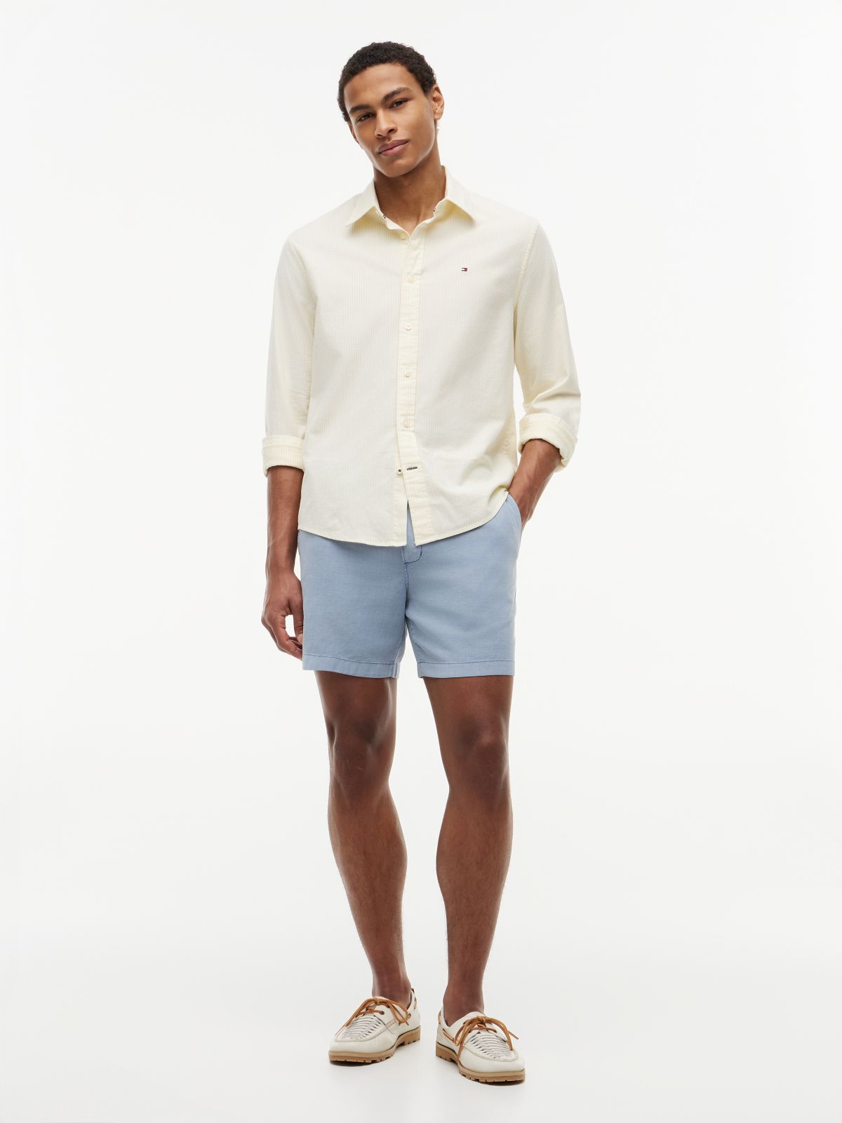 Dover Regular Straight Leg Washed Shorts — Blue
