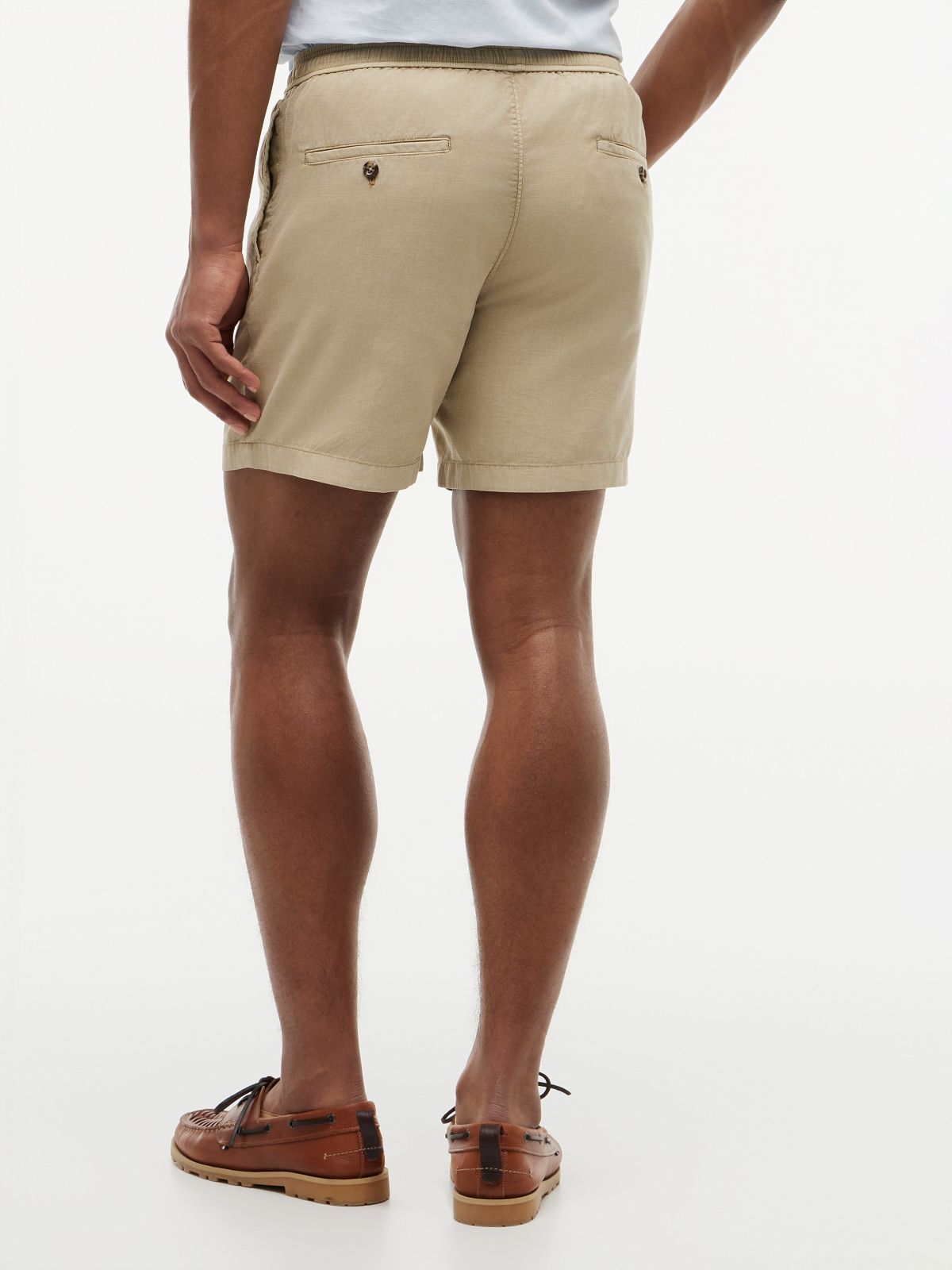 Dover Regular Straight Leg Washed Shorts — Beige