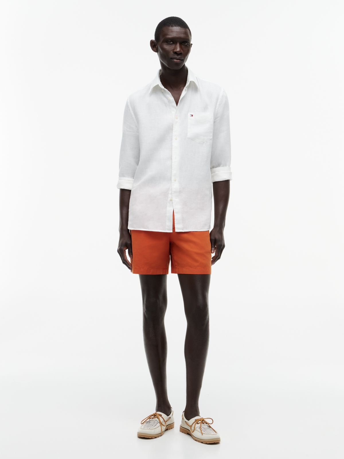 Dover Regular Straight Leg Washed Shorts — Orange
