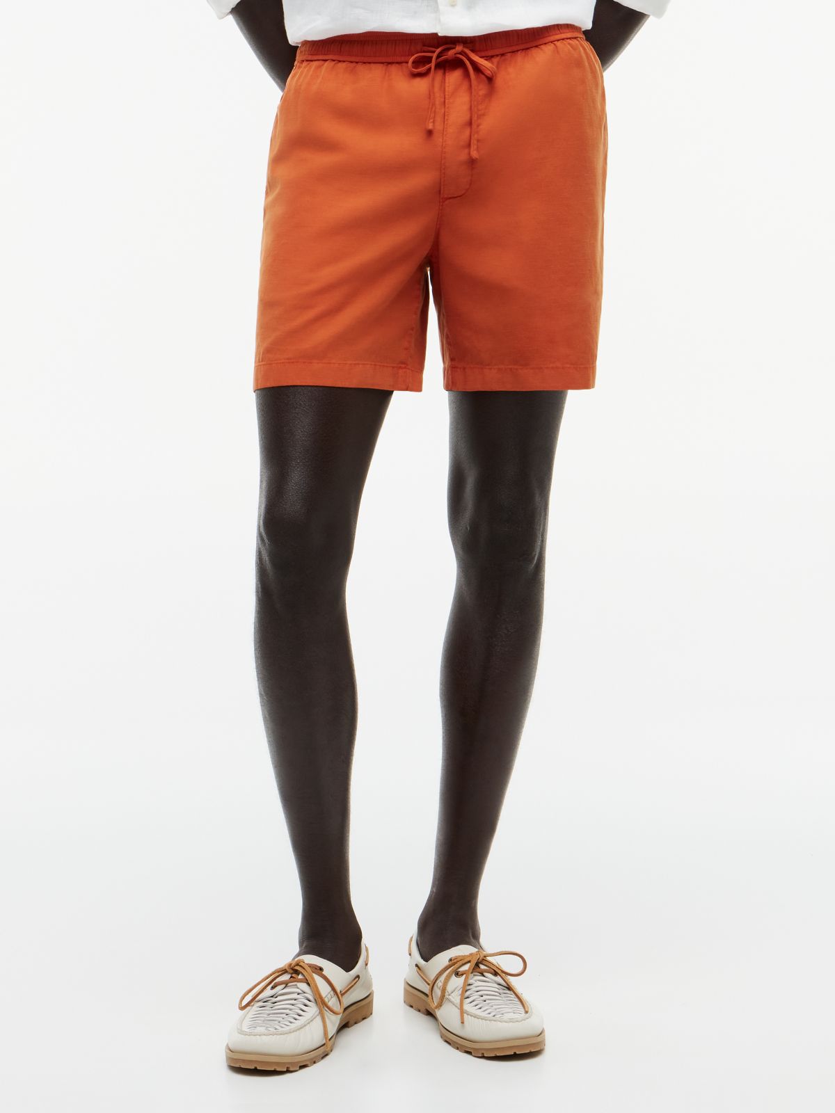 Dover Regular Straight Leg Washed Shorts — Orange