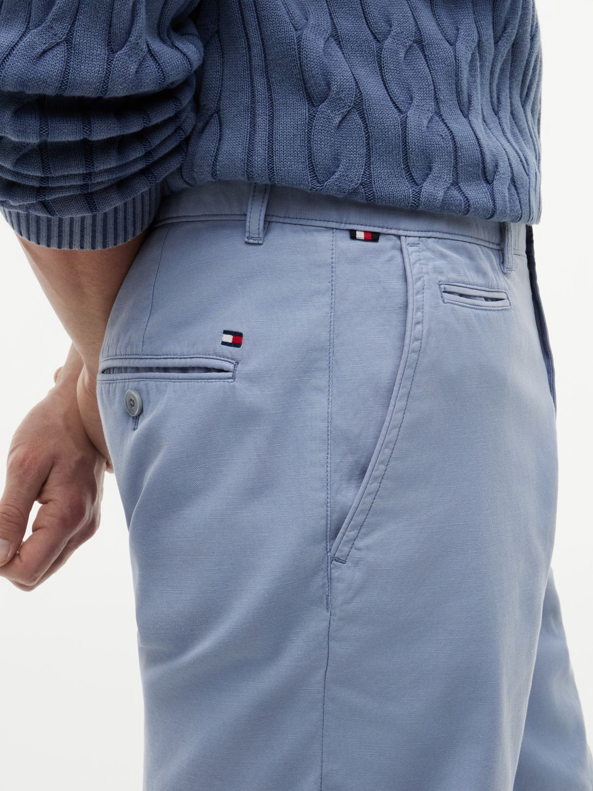 Dover Regular Straight Washed Chino Shorts — Blue