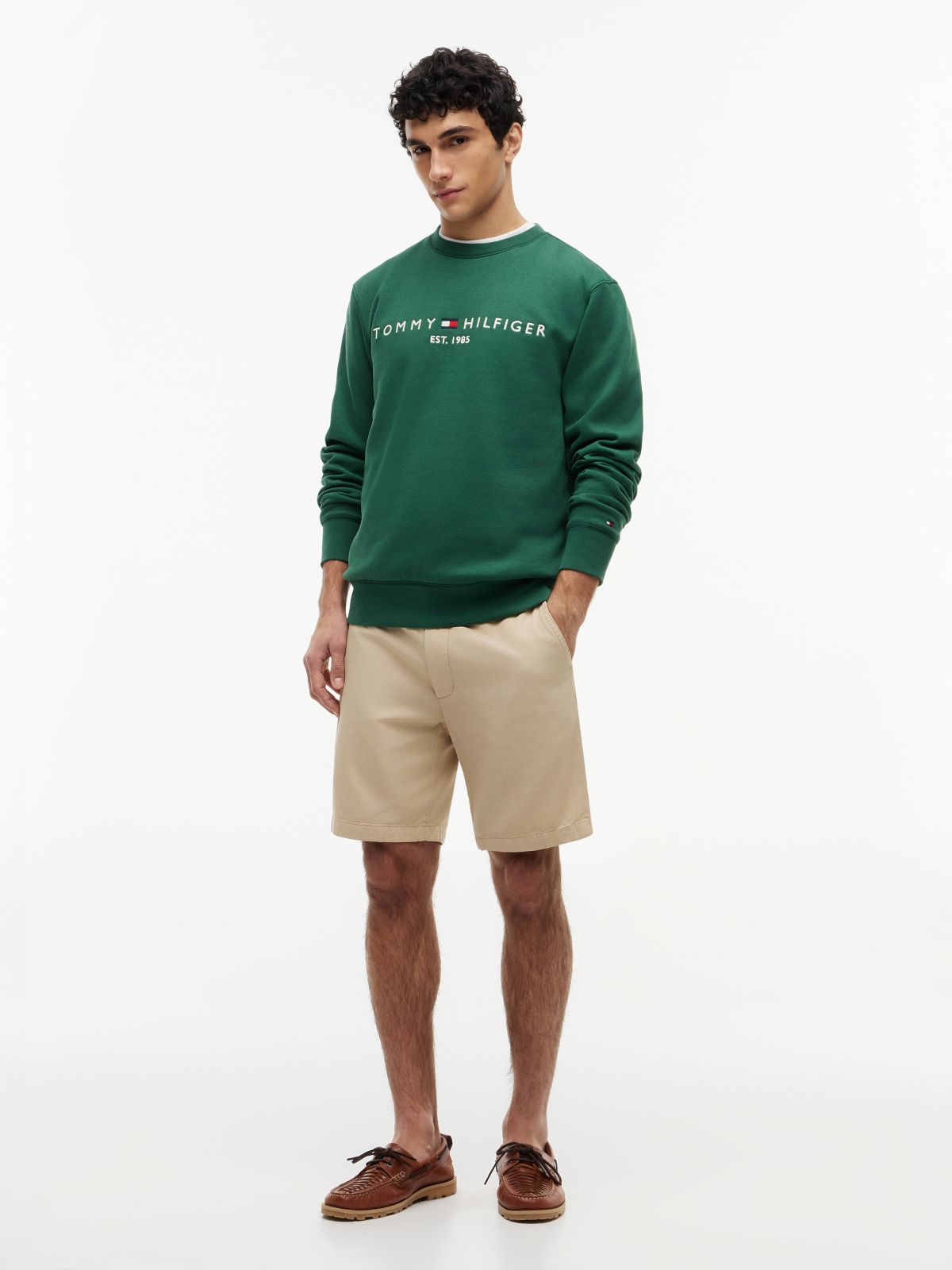 Dover Regular Straight Washed Chino Shorts — Beige