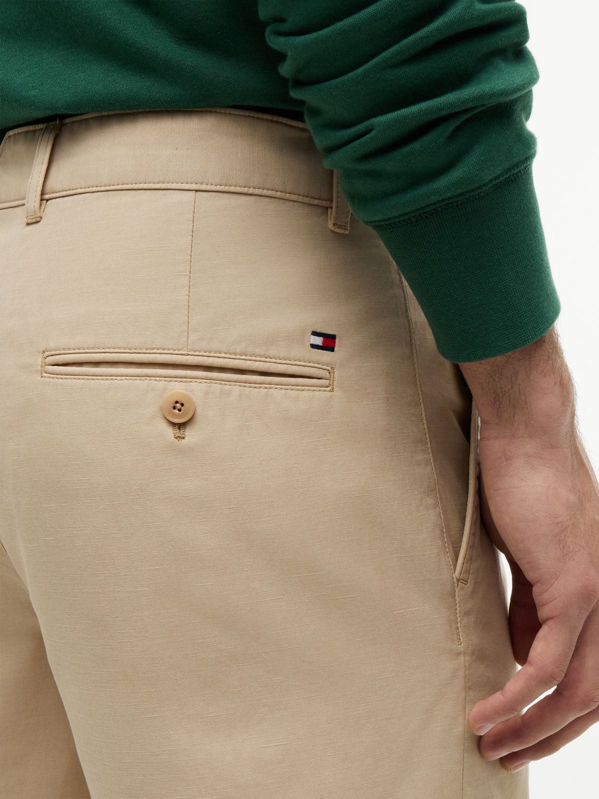 Dover Regular Straight Washed Chino Shorts — Beige