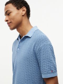 Washed Structured Polo Shirt — Blue 3