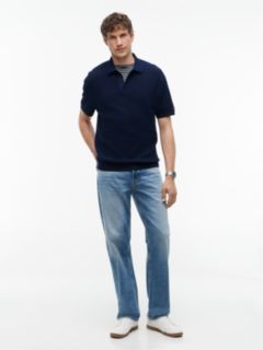 Washed Structured Polo Shirt — Blue 2