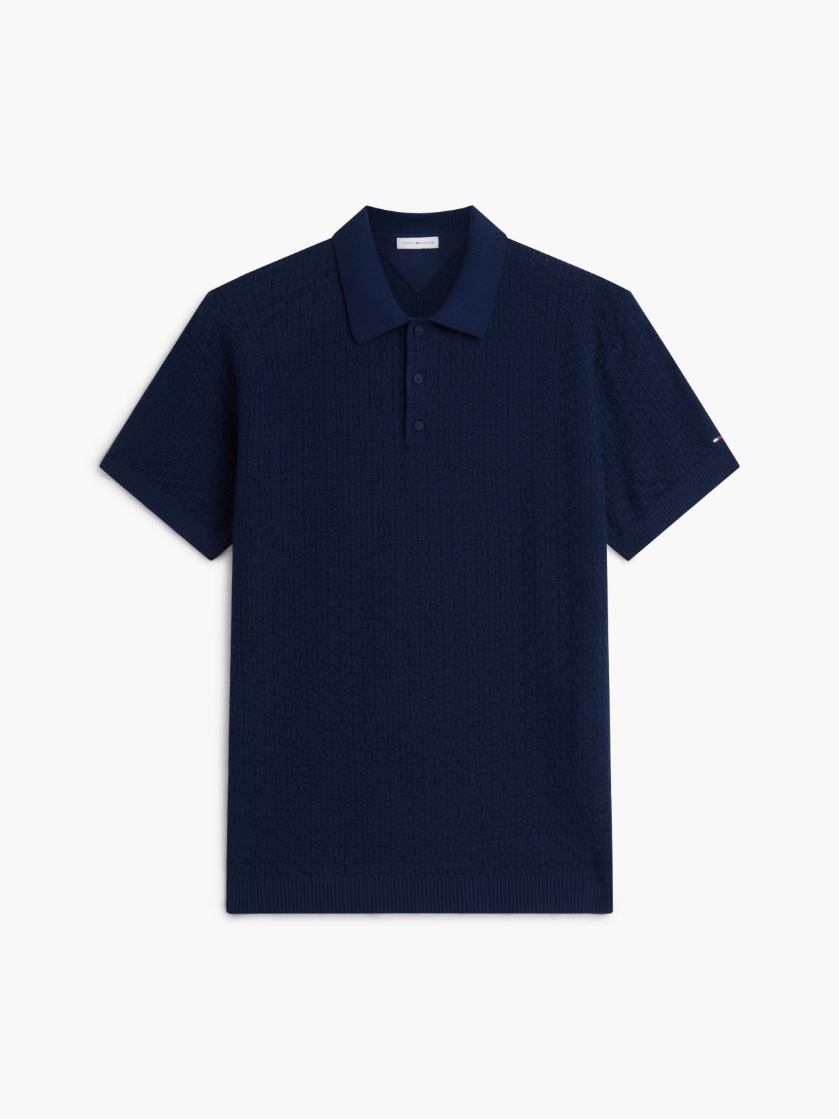 Washed Structured Polo Shirt — Blue