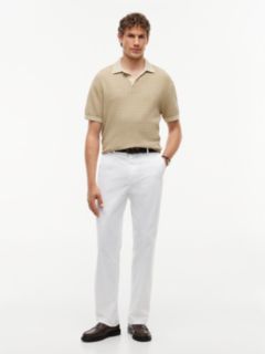 Washed Structured Polo Shirt — Beige 2