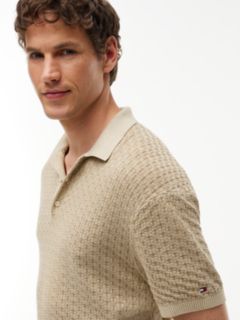 Washed Structured Polo Shirt — Beige 3