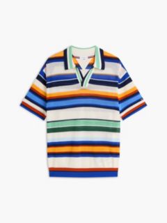 Relaxed Fit Multicolour Stripe Polo Shirt — Multi 5