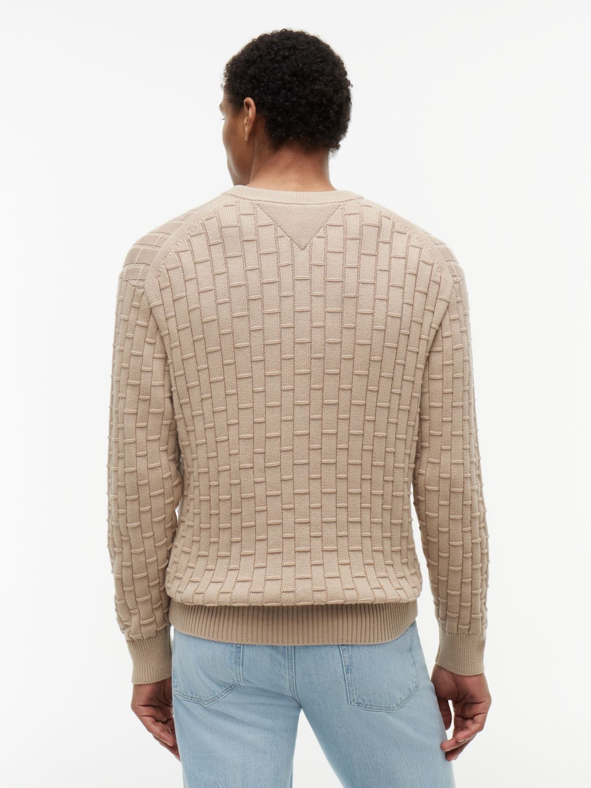 Mixed Cable Knit Relaxed Jumper — Khaki