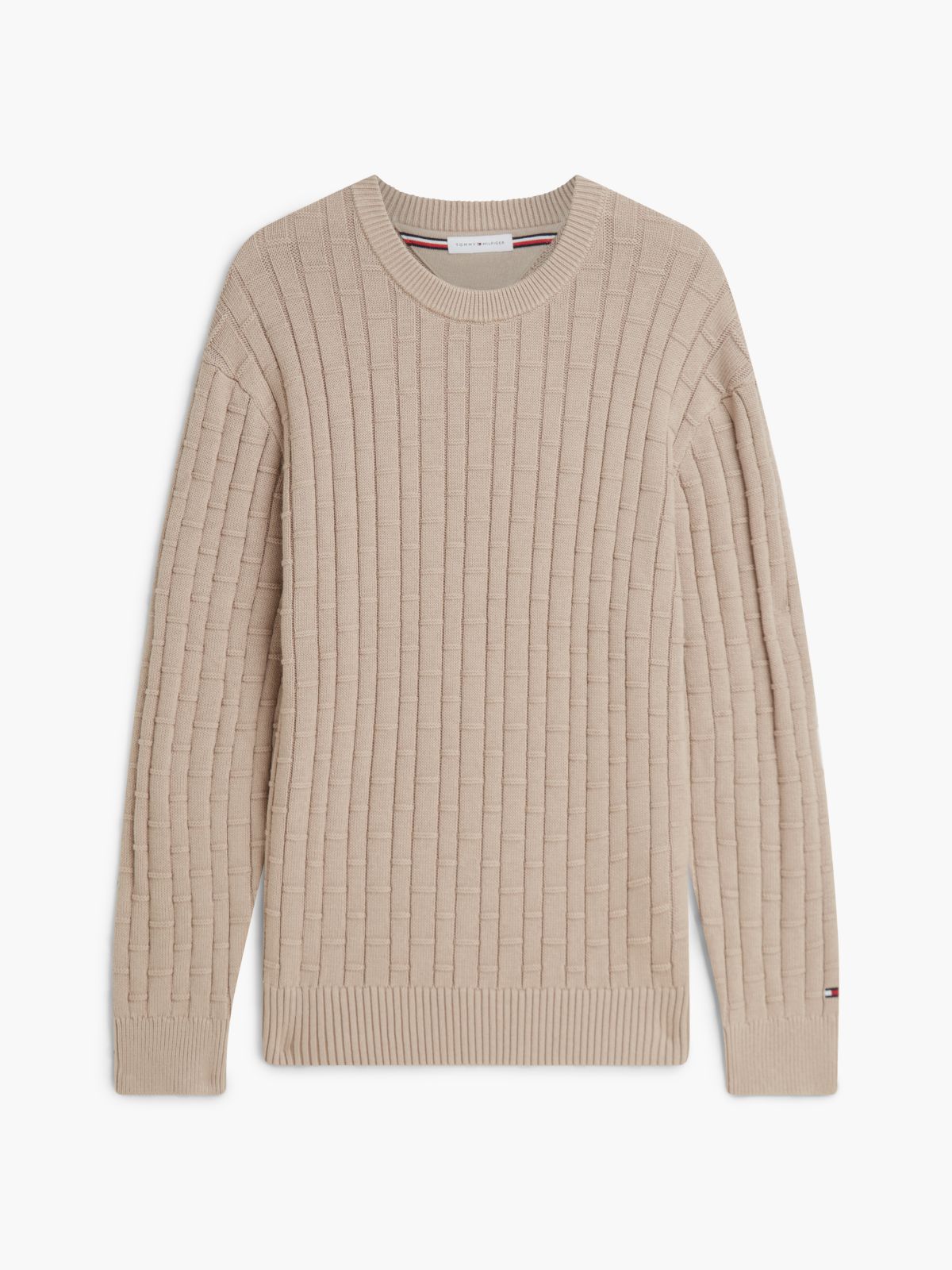 Mixed Cable Knit Relaxed Jumper — Khaki
