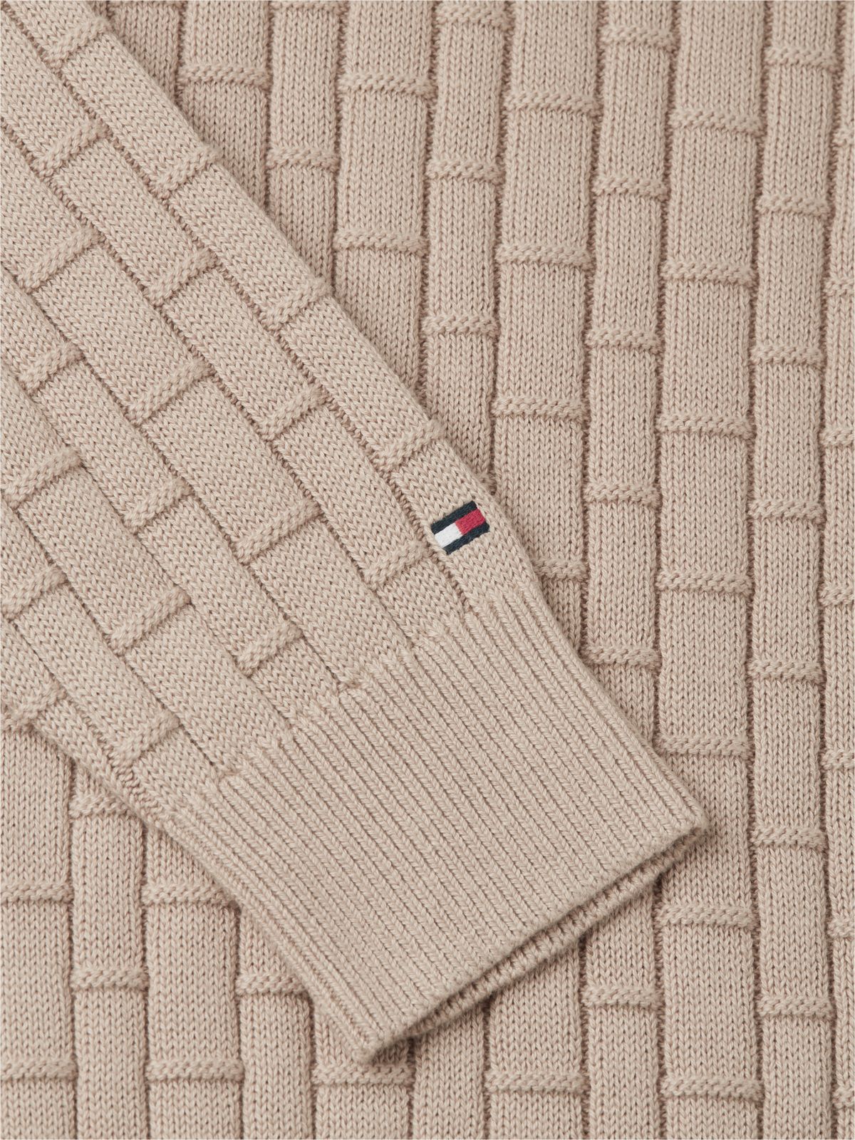 Mixed Cable Knit Relaxed Jumper — Khaki