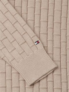 Mixed Cable Knit Relaxed Jumper — Khaki 6