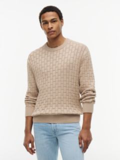 Mixed Cable Knit Relaxed Jumper — Khaki 1