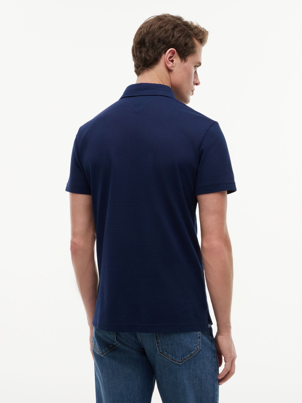 Regular Fit Mesh Jersey Polo Shirt — Blue