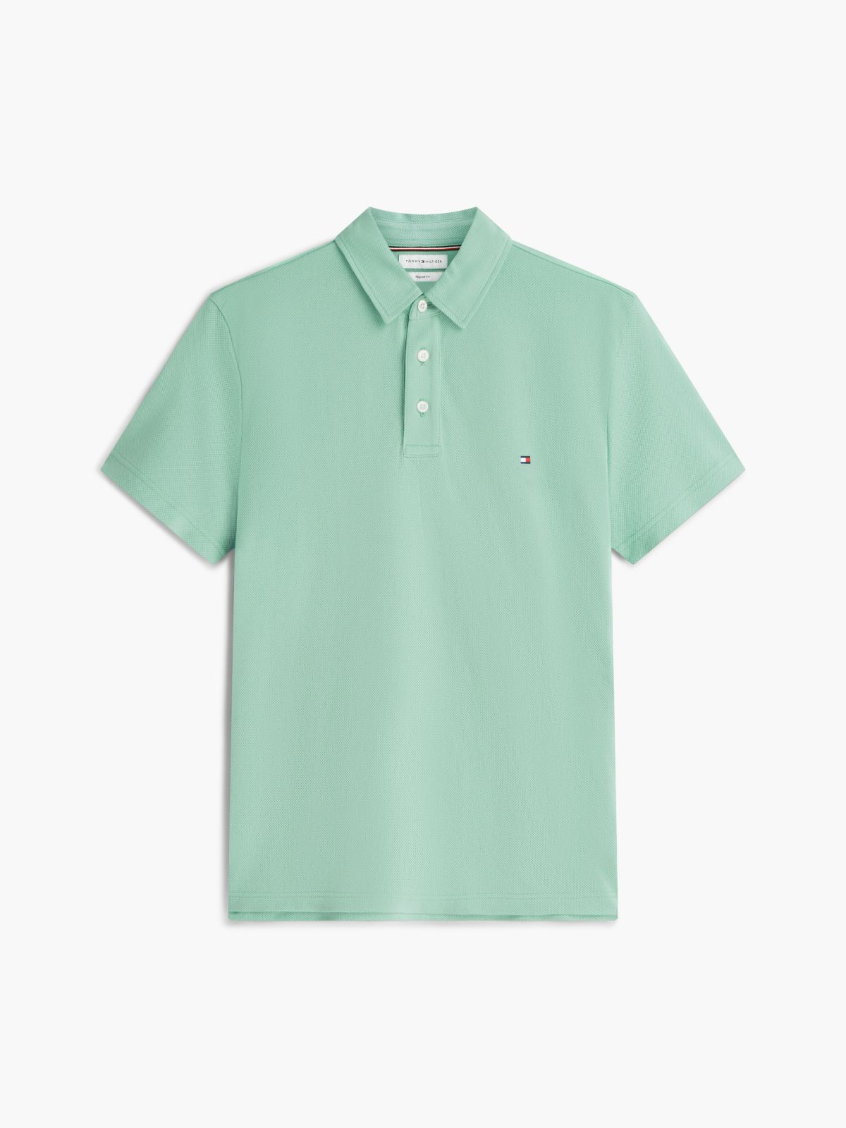Regular Fit Mesh Jersey Polo Shirt — Green